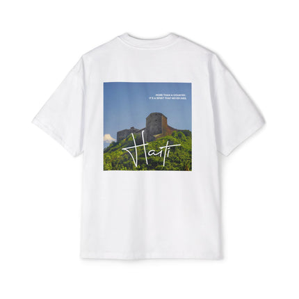 The Citadelle Spirit Tee Oversized Haitian Heritage Statement Shirt Men’s Premium Streetwear, Graphic Tee Haitian Street Vibes Graphic on Back