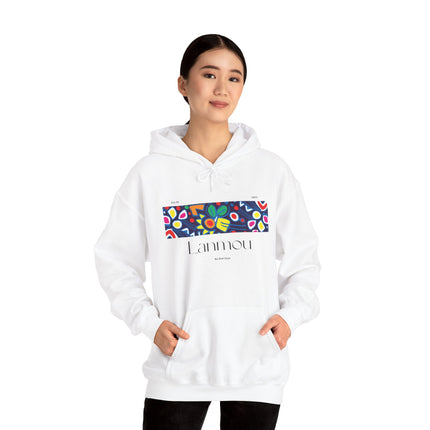 Lanmou Floral Hoodie Haitian Love-Inspired Streetwear Unisex Heavy Blend Hoodie Cozy & Artistic Casual Wear