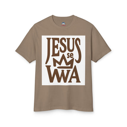 Jezi se Wa Jesus is King Haitian Faith Sweatshirt Creole Christian Apparel Spiritual Heritage Collection Heavyweight Cotton Tee