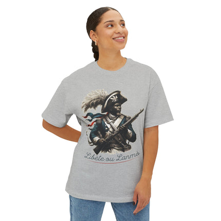 Liberty or Death Haitian Revolution Oversized Tee Revolutionary Spirit Series Unisex Boxy T-Shirt, Historical Graphic Tee