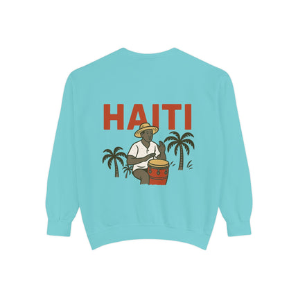 Roots of Haiti Cultural Heritage Sweatshirt Unisex Garment-Dyed Crewneck  Haitian Pride Apparel
