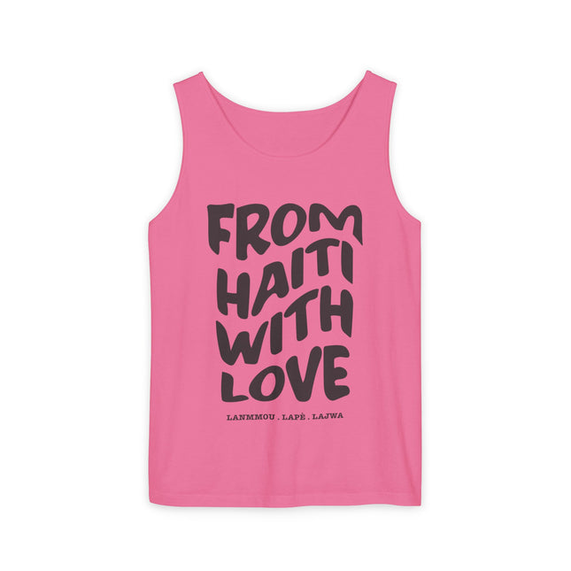 From Haiti With Love Tank Top Unisex Summer Style Cultural Pride Apparel Travel Souvenir Top