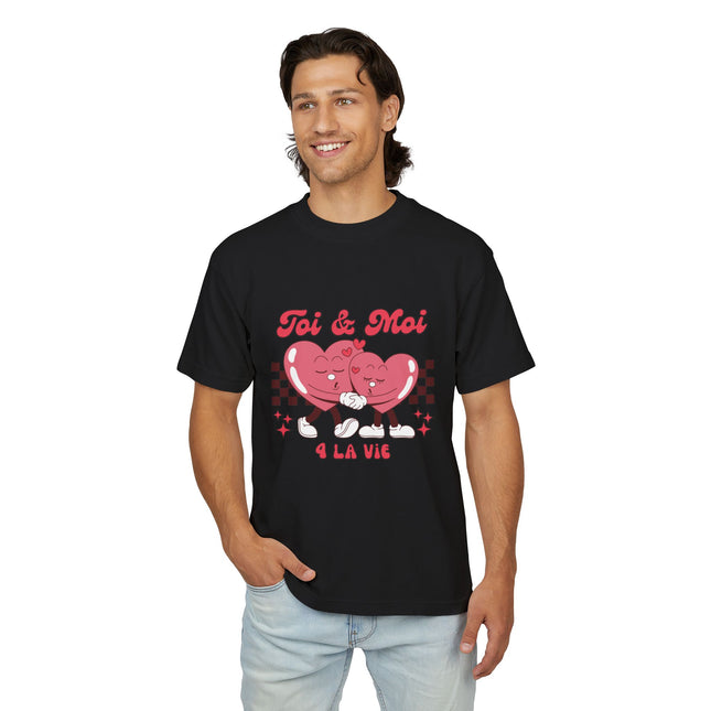 Toi & Moi 4 La Vie – Haitian Valentine's Day T-Shirt | Romantic Valentines Gift Idea Unisex Urban Heavy Tee - CreoleSizzle