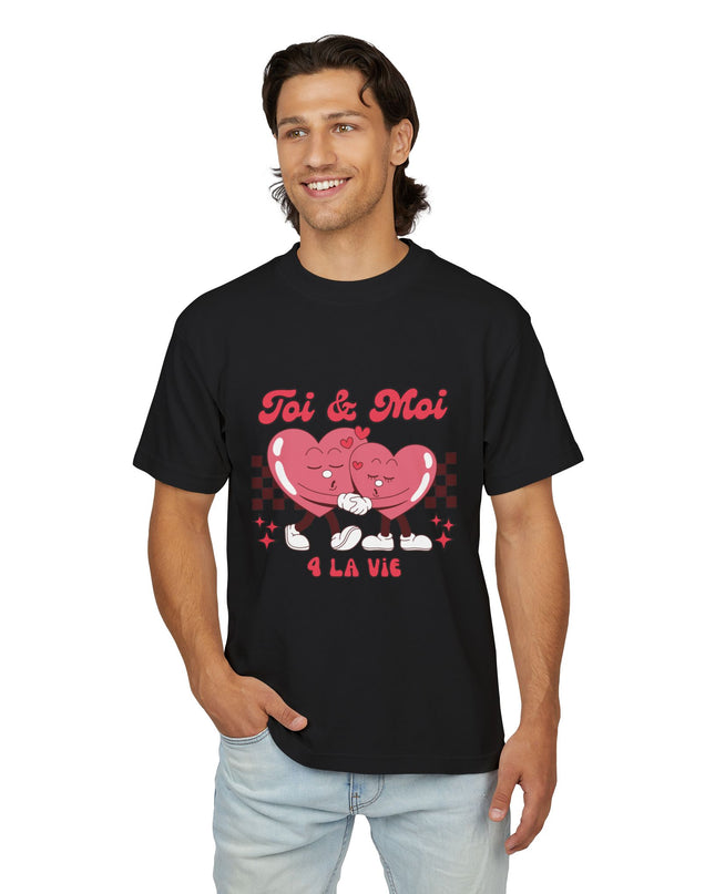 Toi & Moi 4 La Vie – Haitian Valentine's Day T-Shirt | Romantic Valentines Gift Idea Unisex Urban Heavy Tee - CreoleSizzle