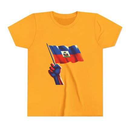 Haitian Flag Youth T-Shirt Patriotic Kids Graphic Tee Cultural Heritage Apparel Haiti Pride Celebration Shirt