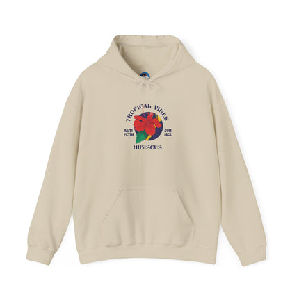 Tropical Vibes Hoodie Premium Unisex Floral Sweatshirt Hibiscus Graphic Hoodie Caribbean Inspired Beachwear