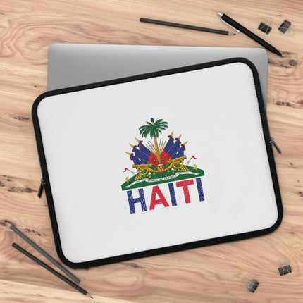 Haiti in Color Crayon Flag Heritage Laptop Sleeve Limited Culture Edition - CreoleSizzle