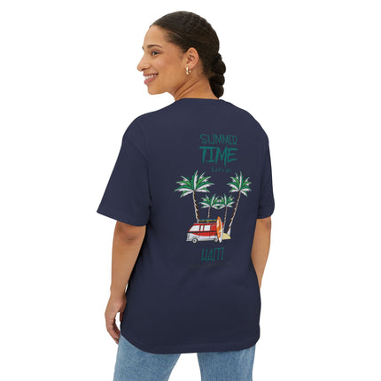 Summer Time Haiti Tropical Tap-Tap Oversized Tee Caribbean Vibes Collection Unisex Relaxed Fit Haitian Street Vibes Graphic on Back