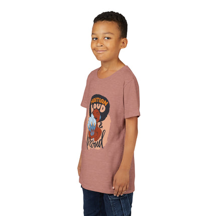 Haitian Loud & Proud Youth T-Shirt Cultural Pride Kids Tee Empowering Heritage Wear, Unique Gift for Kids, Casual Wear
