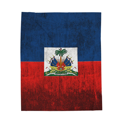 Haitian Flag Bed Sheet Velveteen Plush Blanket - CreoleSizzle