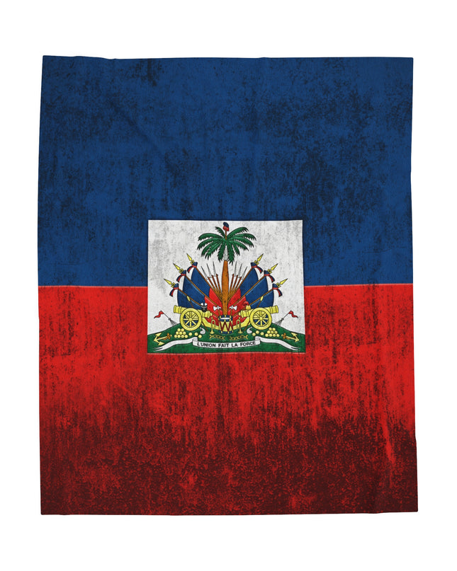 Haitian Flag Bed Sheet Velveteen Plush Blanket - CreoleSizzle