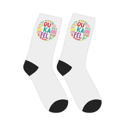 Ou Ka Fè’l Limited Heritage Crew Mid Length Socks Motivational Creole Design