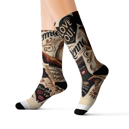 Cheri Haitian Inspired Love Socks Romantic Valentine's Day Gift Unisex Sublimation Socks - CreoleSizzle