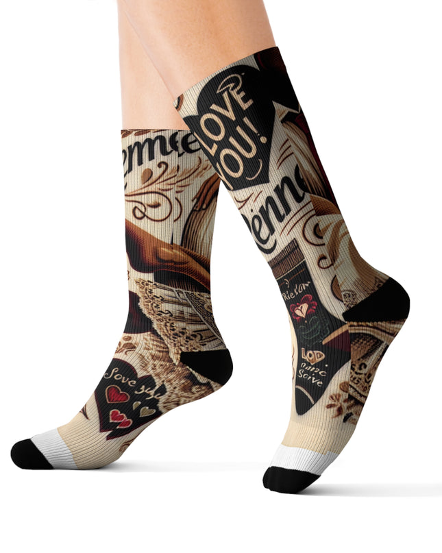 Cheri Haitian Inspired Love Socks Romantic Valentine's Day Gift Unisex Sublimation Socks - CreoleSizzle