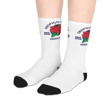 Tropical Vibes Hibiscus Limited Caribbean Edition Mid Length Socks Heritage Summer Drop