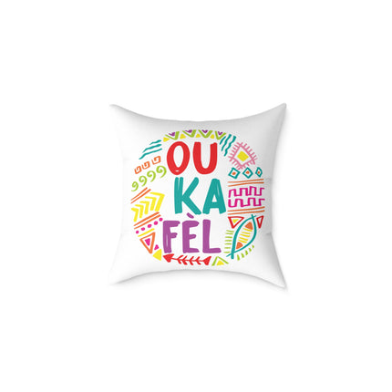 Ou Ka Fè’l Motivational Creole Pillow Haitian Affirmation Art Bright Diaspora Design - CreoleSizzle