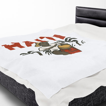 Haiti Agricultural Roots Plush Blanket Tropical Heritage Design Honoring the Land & People - CreoleSizzle