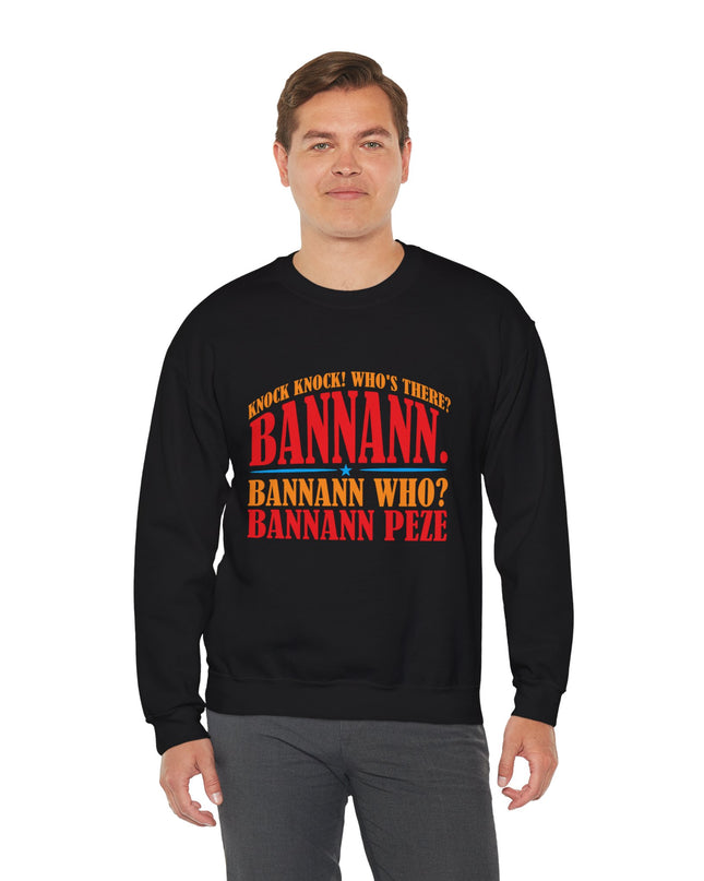Bannann Peze Crewneck Sweatshirt  A Playful Nod to Haitian Humor and Flavor - CreoleSizzle