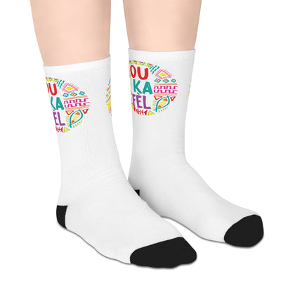 Ou Ka Fè’l Limited Heritage Crew Mid Length Socks Motivational Creole Design