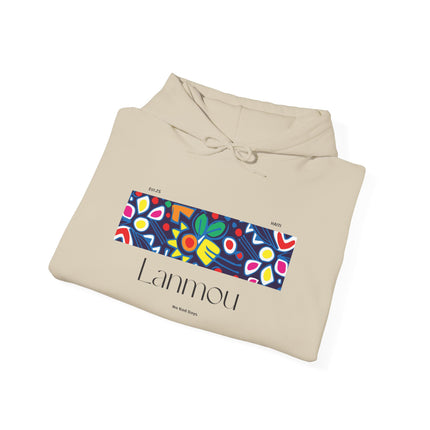 Lanmou Floral Hoodie Haitian Love-Inspired Streetwear Unisex Heavy Blend Hoodie Cozy & Artistic Casual Wear