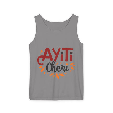 Ayiti Chéri Tank Top Haitian Heritage Unisex Summer Shirt Cultural Festival Wear Caribbean Pride Vacation Outfit
