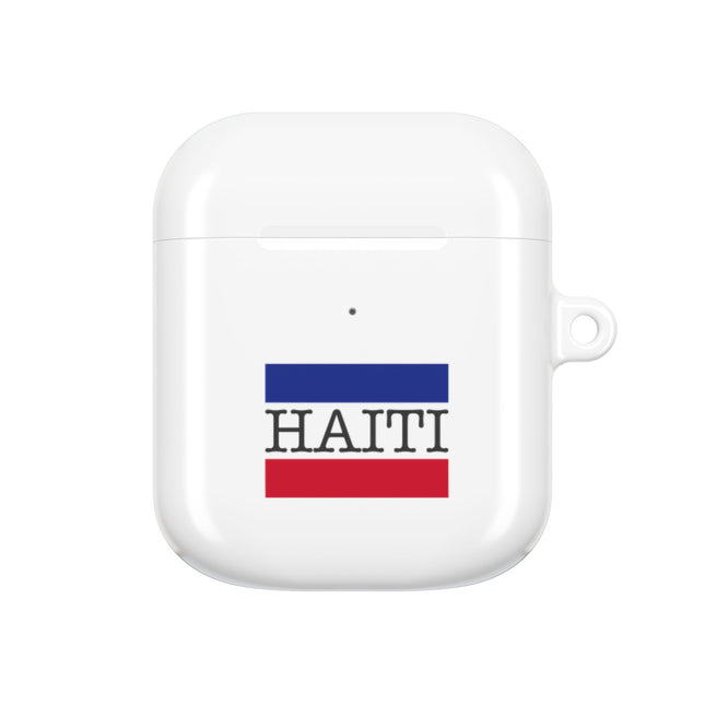 Haitian Flag and Name Minimalist National Pride AirPods Case Everyday Heritage Edition