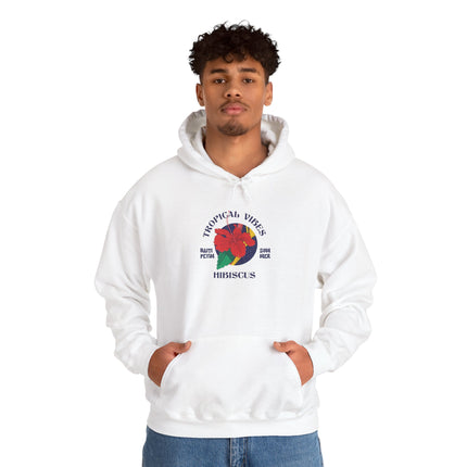 Tropical Vibes Hoodie Premium Unisex Floral Sweatshirt Hibiscus Graphic Hoodie Caribbean Inspired Beachwear