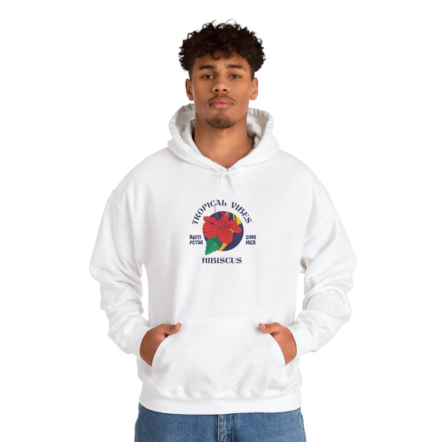 Tropical Vibes Hoodie Premium Unisex Floral Sweatshirt Hibiscus Graphic Hoodie Caribbean Inspired Beachwear