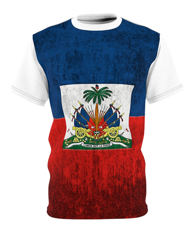 Haitian Flag T-Shirt – Premium Lightweight Tee – Haitian Pride All-Over Print Shirt Unisex Cut & Sew Tee (AOP) - CreoleSizzle