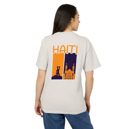 The Dual Soul of Haiti Negre Marron & Cathedral Graphic Tee Heritage Pride Collection Unisex Heavy Faded T-Shirt Haitian Street Vibes Graphic on Back