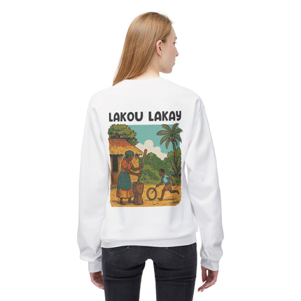 Lakou Lakay Creole Heritage Sweatshirt Haitian Nostalgia Series Unisex Premium Crewneck, Everyday Casual Wear