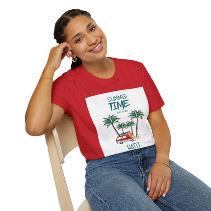 Summer Time in Haiti Sweatshirt Tropical Palm & Surf Van Graphic Caribbean Vibes Pullover Beach Life Travel & Vacation Vibes T-Shirt