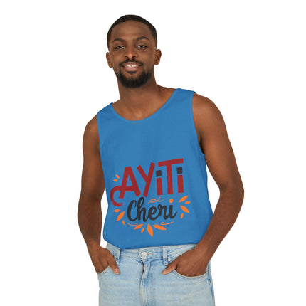 Ayiti Chéri Tank Top Haitian Heritage Unisex Summer Shirt Cultural Festival Wear Caribbean Pride Vacation Outfit