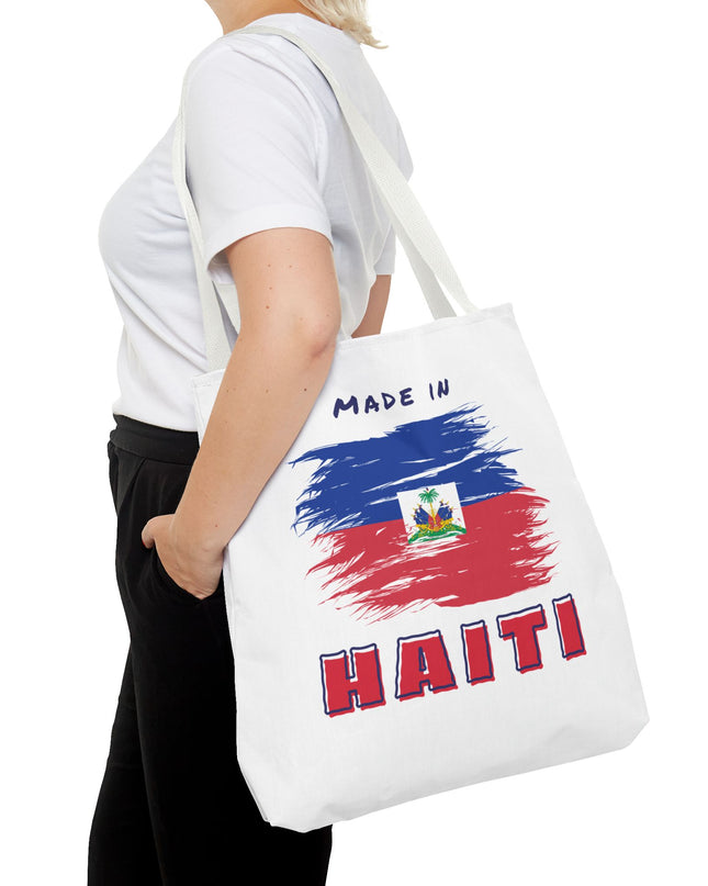 Made in Haiti Tote Bag – Haitian Flag Design Shopping Bag – Durable, Stylish Cultural Accessory - CreoleSizzle