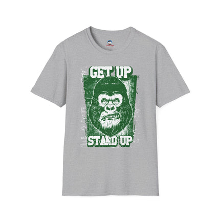 Get Up Stand Up Gorilla Graphic Tee, A bold reminder to rise, reset, and stand strong no matter what life throws at you.