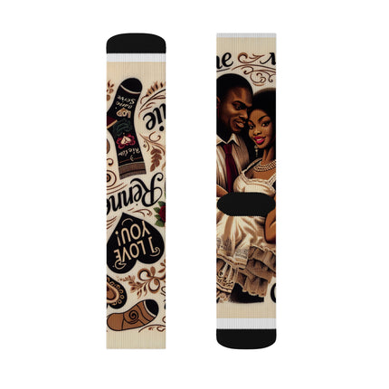 Cheri Haitian Inspired Love Socks Romantic Valentine's Day Gift Unisex Sublimation Socks - CreoleSizzle