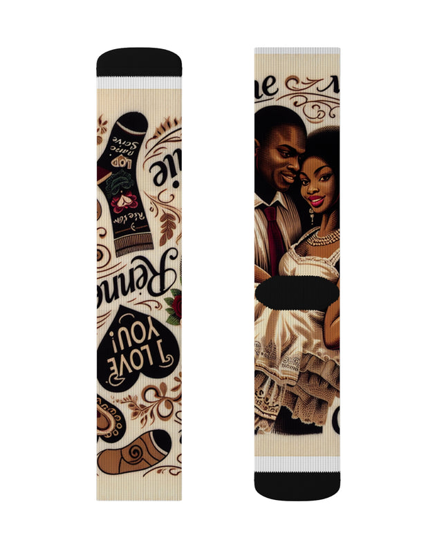 Cheri Haitian Inspired Love Socks Romantic Valentine's Day Gift Unisex Sublimation Socks - CreoleSizzle