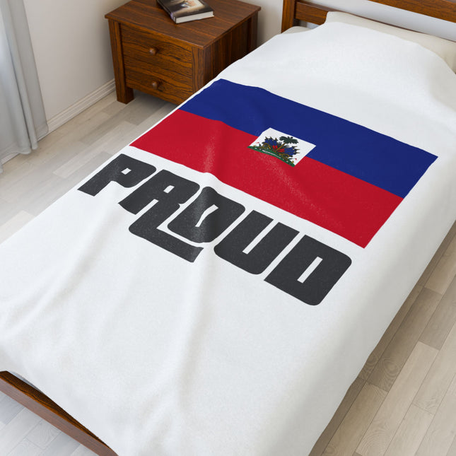 Haitian Flag Proud Premium Plush Blanket Bold Heritage Streetwear Inspired Design - CreoleSizzle