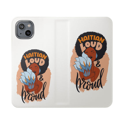 Haitian Loud and Proud Limited Heritage Edition Tee Flip Cases Stylish Phone Wallet Cultural Power Statement