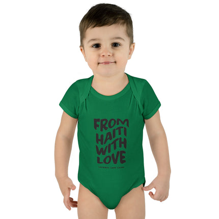 From Haiti With Love Infant Bodysuit Heritage Baby Apparel Premium Newborn Outfit Newborn Baby Clothing