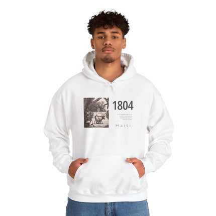 1804 Independence Heritage Hoodie Haiti History & Freedom Tribute Vintage Sketch Unisex Casual Hoodie