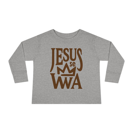 Jezi se Wa Toddler Long Sleeve Tee Faith & Cultural Pride Inspirational Haitian Kids Shirt Unisex Soft Cotton