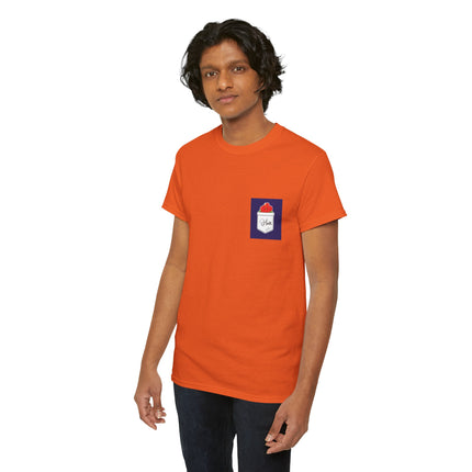 Haiti Hibiscus Pocket Tee Tropical Elegance Haitian Heritage Series Unisex Heavy Cotton T-Shirt