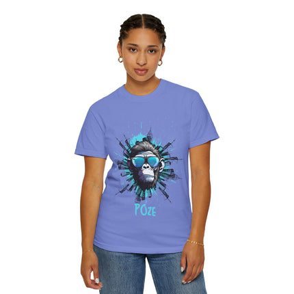 Poze Graphic T-Shirt Relaxed Fit Comfort Colors Tee Cool Haitian Monkey Design Shirt Unisex Garment-Dyed T-shirt - CreoleSizzle