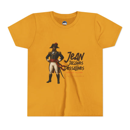 Jacques Dessalines Youth Tee Revolutionary Legacy Edition Kids Short Sleeve Shirt Haitian Pride Apparel