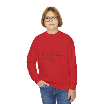 Ki Kontan Youth Crewneck Sweatshirt Cozy Haitian Pride Pullover Kids Casual Wear Unisex Comfortable Crewneck