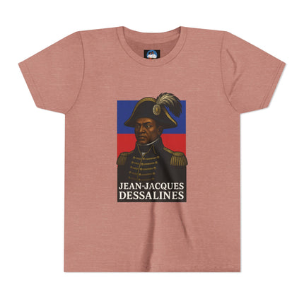 Jean-Jacques Dessalines Youth T-Shirt Haitian Independence Graphic Tee Black History Kids Apparel Cultural Heritage Gift
