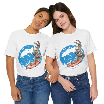 Playful surfing donkey character with tropical personality Bold ocean wave artwork with bright beach energy Funny open ended phrase that creates conversation Perfect for beach lovers, vacation outfits...