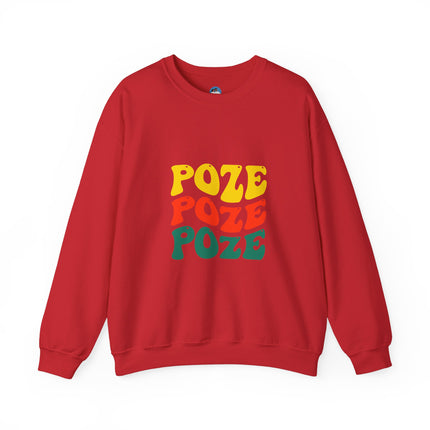 Relaxed Fit Poze Poze Poze Sweatshirt Embrace the Chill with Haitian Cultural Flair - CreoleSizzle