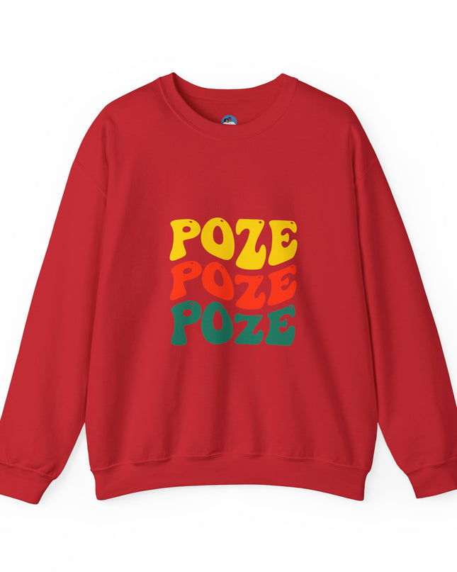 Relaxed Fit Poze Poze Poze Sweatshirt Embrace the Chill with Haitian Cultural Flair - CreoleSizzle